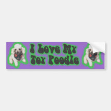 Sticker toy poodle bumper sticker