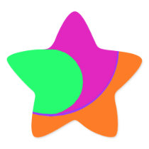 Sticker Vibrant Feng Shui star Magenta orange