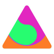 Sticker Vibrant Feng Shui Triangle Magenta orange