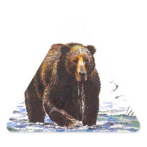 Sticker Wildlife Grizzly Bear Stream Fishing Hike
