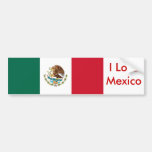 Sticker with Flag of Mexico Bumper Sticker
