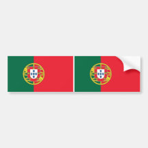 Sticker with Flag of Portugal Bumper Stickers