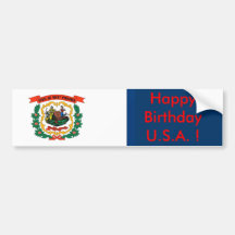 Sticker with Flag of West Virginia State Bumper Sticker