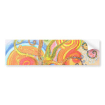 Sticker with Psychedelic Colourful Tree Design
