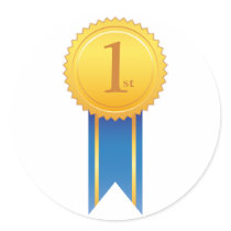 Stickers: 1st prize medal blue