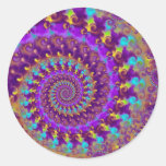 Stickers - Crazy Fractal Purple terquoise yellow