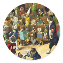 Stickers: Dog School by Louis Wain