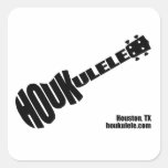 Stickers - Houkulele Logo w/Address - White Square
