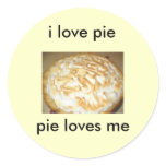 stickers, i love pie, pie loves me