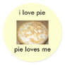 stickers, i love pie, pie loves me