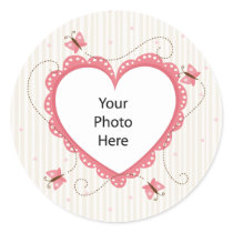 Stickers: Pink lace heart photo frame