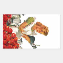 Stickers Rectangle Vintage Homemaker Kitchen Cook