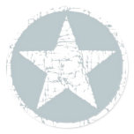 Stickers, STAR, single white Star + Circle