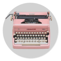 Stickers - Vintage Pink Typewriter