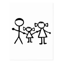 Stickman family post card