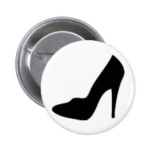 stiletto high heeled shoe icon pinback buttons