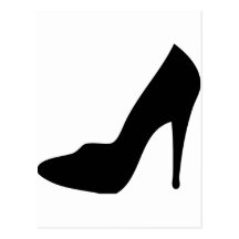 stiletto high heeled shoe icon postcard