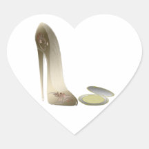 Stiletto Shoe and Compact Art Heart Sticker