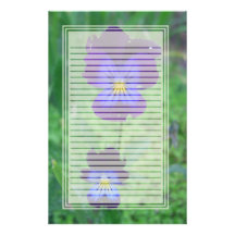 Still Alive Pansies Lined Stationery