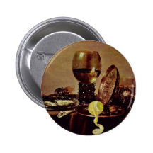 Still Life.,  By Heda, Willem Claesz. Pinback Button