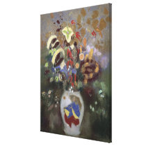 Still Life of a Vase of Flowers (pastel on paper) canvas prints