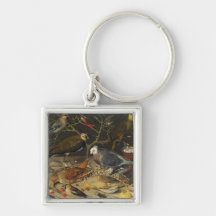 Still Life of Birds and Insects, 1637 Keychain