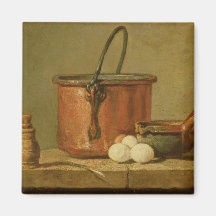 Still Life of Cooking Utensils, Cauldron Refrigerator Magnets