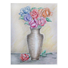 Still Life Roses Post Cards