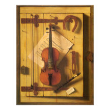 Still Life Violin Music Harnett, Vintage Victorian Custom Invitation