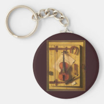 Still Life Violin Music Harnett, Vintage Victorian Keychains