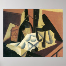 Still Life with a white tablecloth by Juan Gris Poster