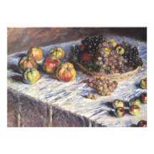 Still Life with Apples and Grapes by Claude Monet Announcement