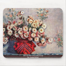 Still Life With Chrysanthemums By Claude Monet Mousepads