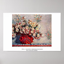 Still Life With Chrysanthemums By Claude Monet Posters