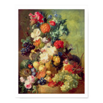 Still Life with Flowers and Fruit posters