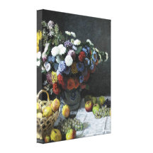 Still Life with Flowers and Fruits by Claude Monet Stretched Canvas Prints