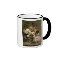 Still life with flowers mugs