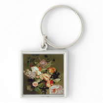 Still life with flowers keychains