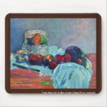 Still Life With Fruit Basket And Knife By Gauguin Mousepads