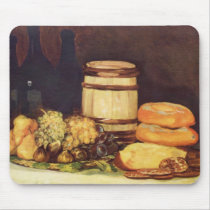 Still life with fruits, bottles, breads - Goya mousepads