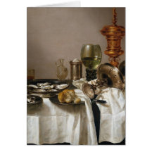 Still life with gilt goblet - Willem Claesz. Heda Greeting Card