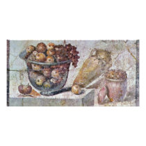 Still Life With Glass Bowl Of Fruit And Vases, Picture Card