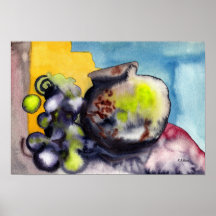 Still Life With Grapes 1 Print