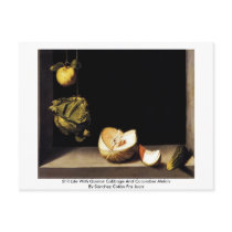 Still Life With Quince Cabbage And Cucumber Melon Postcard