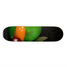 Still Lifevegetables Asparagus Limes Strawberries Skate Board