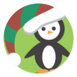 Still more Christmas Penguins Round Sticker
