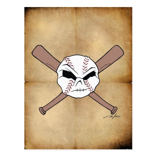 "Stitch" Ball and Cross bats Postcard