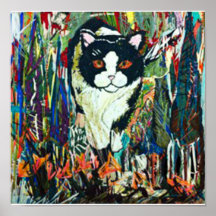 Stitched Cat Poster