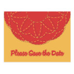 Stitched Kaleidoscope Bold Save the Date Postcard