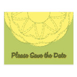 Stitched Kaleidoscope Citrus Save Date Postcard